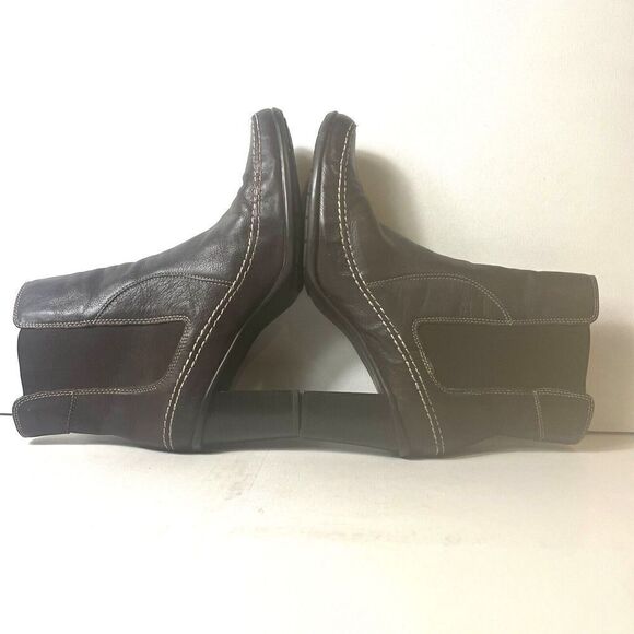 Naturalizer Ankle Bootie Womens 10B Brown Leather Pull On High Heel Casual Boots - Picture 6 of 12